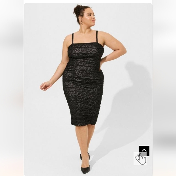 Midi Mesh Shirred Bodycon Dress Size 2x, new with tags - Picture 6 of 13